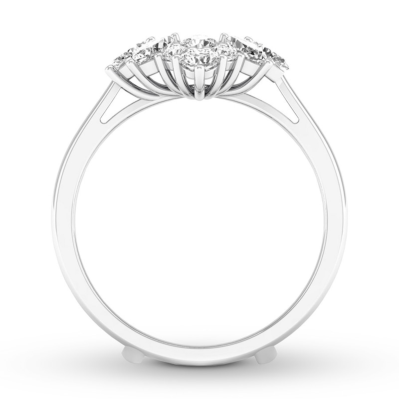 Diamond Enhancer Ring 3/4 ct tw Round/Marquise 14K White Gold