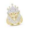 Thumbnail Image 0 of Men's Diamond & Lab-Created Ruby Lion Ring 1/2 ct tw Round-cut 10K Yellow Gold