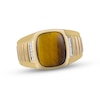 Thumbnail Image 0 of Men's Tiger's Eye Quartz & Diamond Ring 10K Yellow Gold