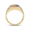 Thumbnail Image 2 of Men's Tiger's Eye Quartz & Diamond Ring 10K Yellow Gold