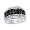 Thumbnail Image 0 of Men's Black & White Diamond Ring 2 ct tw Round-cut 10K White Gold