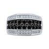 Thumbnail Image 2 of Men's Black & White Diamond Ring 2 ct tw Round-cut 10K White Gold