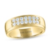 Thumbnail Image 0 of Men's THE LEO Diamond Wedding Band 1/2 ct tw Round-cut 14K Yellow Gold