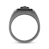 Thumbnail Image 2 of Men's Black Square Agate Ring Black Ion-Plated Stainless Steel
