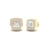 Thumbnail Image 0 of Men's Lab-Created Diamonds by KAY Cushion Frame Stud Earrings 1 ct tw 14K Yellow Gold