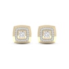 Thumbnail Image 1 of Men's Lab-Created Diamonds by KAY Cushion Frame Stud Earrings 1 ct tw 14K Yellow Gold