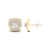 Thumbnail Image 2 of Men's Lab-Created Diamonds by KAY Cushion Frame Stud Earrings 1 ct tw 14K Yellow Gold