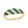 Thumbnail Image 0 of Le Vian Venetian Mosaic Emerald & Diamond Diagonal Ring 1/4 ct tw 14K Honey Gold