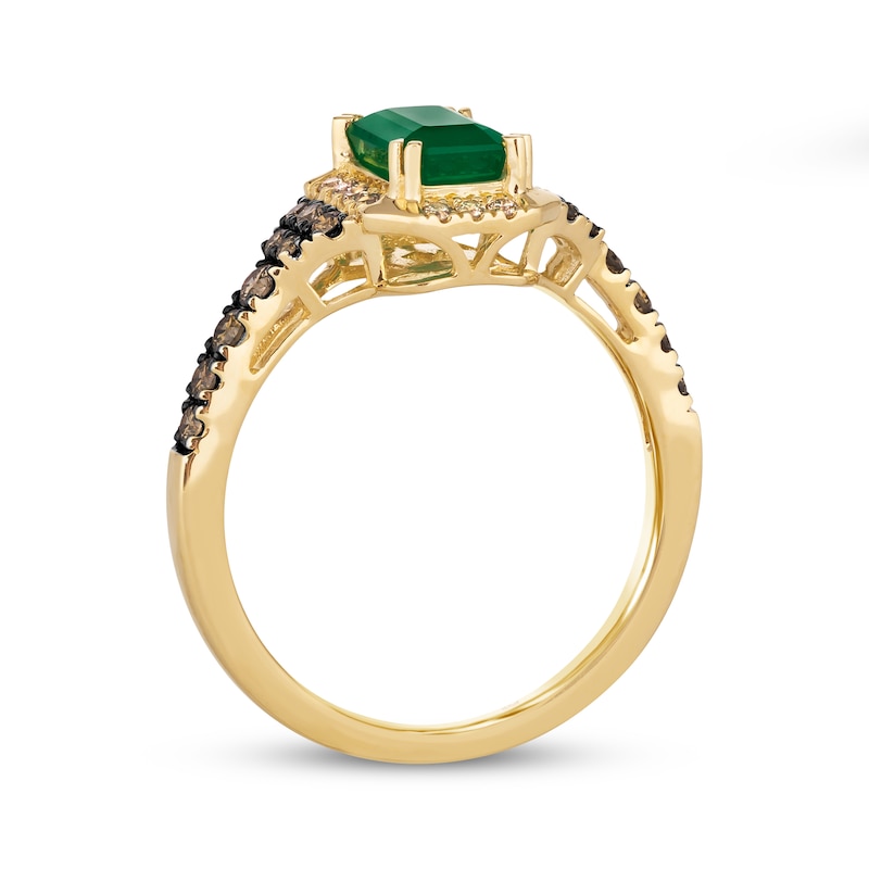 Le Vian Emerald & Diamond Ring 1/3 ct tw 14K Honey Gold