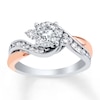 Thumbnail Image 0 of Diamond Engagement Ring 5/8 cttw Princess-cut 10K Two-Tone Gold