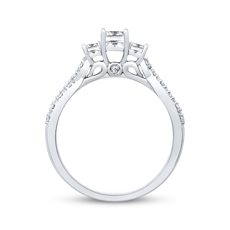 Memories Moments Magic Diamond Engagement Ring 1/2 ct tw Princess-cut 14K White Gold