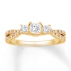Thumbnail Image 0 of Memories Moments Magic Diamond Engagement Ring 1/2 cttw Princess/Round 14K Yellow Gold