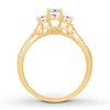 Thumbnail Image 1 of Memories Moments Magic Diamond Engagement Ring 1/2 cttw Princess/Round 14K Yellow Gold