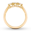 Thumbnail Image 1 of Memories Moments Magic Three-Stone Diamond Ring 3/8 ct tw Princess-cut 10K Yellow Gold