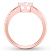 Thumbnail Image 1 of Heart Framed Round Diamond Engagement Ring 1/3 ct tw 10K Rose Gold