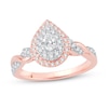 Thumbnail Image 0 of Diamond Engagement Ring 1/2 ct tw Pear & Round 10K Rose Gold