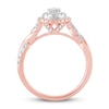 Thumbnail Image 1 of Diamond Engagement Ring 1/2 ct tw Pear & Round 10K Rose Gold