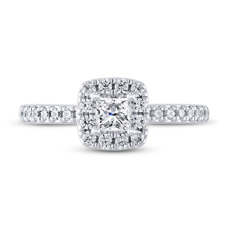 THE LEO Diamond Engagement Ring 5/8 ct tw Princess & Round-cut 14K White Gold