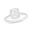 Thumbnail Image 0 of THE LEO Diamond Engagement Ring 1-1/4 ct tw Emerald & Round-cut 14K White Gold