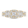 Thumbnail Image 2 of THE LEO Diamond Three-Stone Engagement Ring 7/8 ct tw Princess & Round-cut 14K Yellow Gold