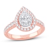 Thumbnail Image 0 of Diamond Engagement Ring 1 ct tw Pear & Round 14K Rose Gold