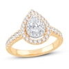 Thumbnail Image 0 of Diamond Engagement Ring 1 ct tw Pear & Round 14K Yellow Gold
