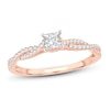 Thumbnail Image 0 of Diamond Engagement Ring 1/2 ct tw Princess & Round 14K Rose Gold