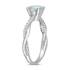 Thumbnail Image 1 of Round Aquamarine Engagement Ring 1/6 ct tw Diamonds 14K White Gold