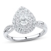 Thumbnail Image 0 of Diamond Engagement Ring 1 ct tw Pear & Round-Cut 14K White Gold