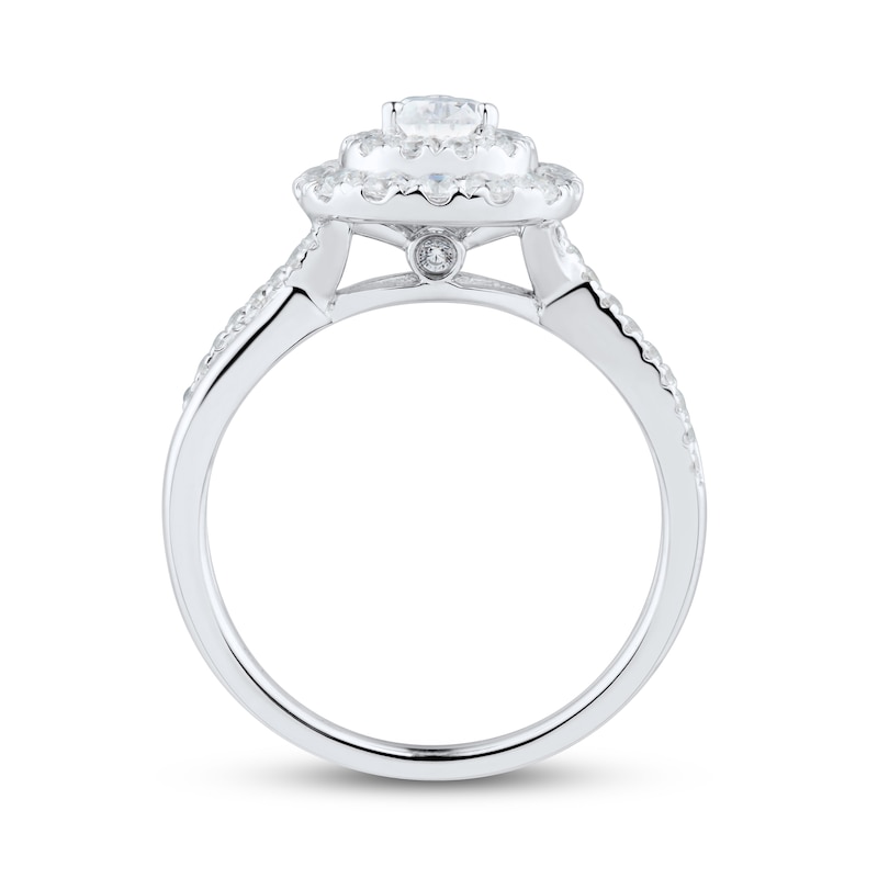 Diamond Engagement Ring 1 ct tw Pear & Round-Cut 14K White Gold