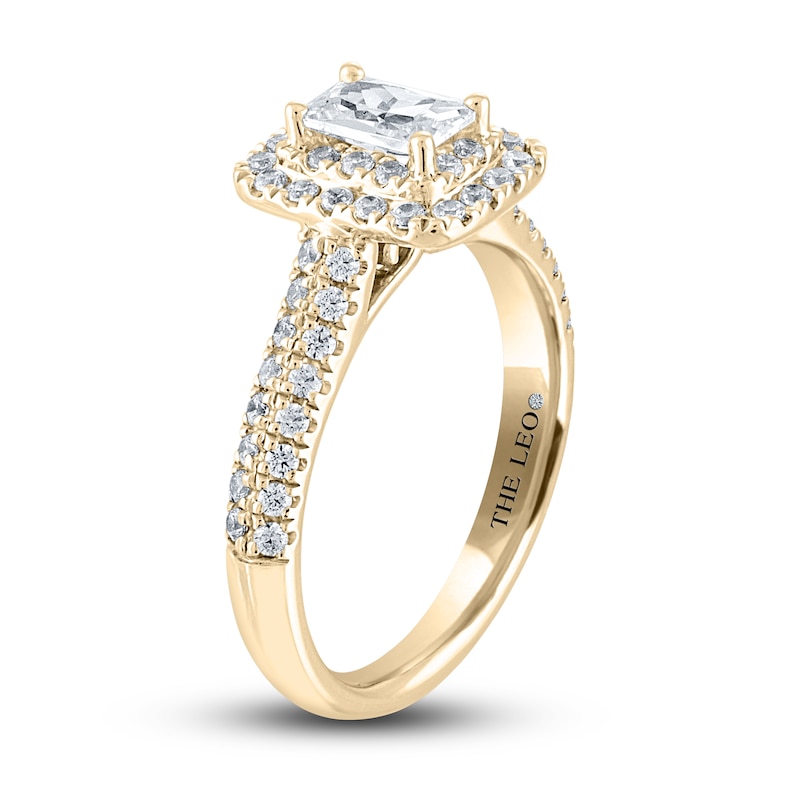 THE LEO Diamond Engagement Ring 1 ct tw Emerald/Round 14K Yellow Gold