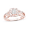 Thumbnail Image 0 of Diamond Engagement Ring 1/2 ct tw Princess & Round-cut 10K Rose Gold