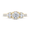Thumbnail Image 2 of THE LEO Ideal Cut Diamond Three-Stone Engagement Ring 1 ct tw 14K Yellow Gold