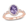 Thumbnail Image 0 of Oval Amethyst Engagement Ring 1/3 ct tw Diamonds 14K Rose Gold