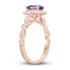 Thumbnail Image 1 of Oval Amethyst Engagement Ring 1/3 ct tw Diamonds 14K Rose Gold