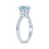 Thumbnail Image 1 of Oval Aquamarine Engagement Ring 1/3 ct tw Diamonds 14K White Gold