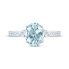Thumbnail Image 2 of Oval Aquamarine Engagement Ring 1/3 ct tw Diamonds 14K White Gold