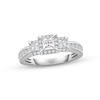 Thumbnail Image 0 of Memories Moments Magic Diamond Three-Stone Engagement Ring 1 ct tw Princess & Round-cut 14K White Gold