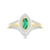 Thumbnail Image 1 of Emerald & Diamond Bridal Set 1/5 ct tw Marquise & Round-cut 10K Yellow Gold
