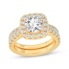 Thumbnail Image 0 of Lab-Created Diamonds by KAY Round-Cut Cushion Frame Bridal Set 3 ct tw 14K Yellow Gold