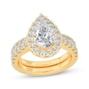Thumbnail Image 0 of Lab-Created Diamonds by KAY Pear-Shaped Bridal Set 3 ct tw 14K Yellow Gold