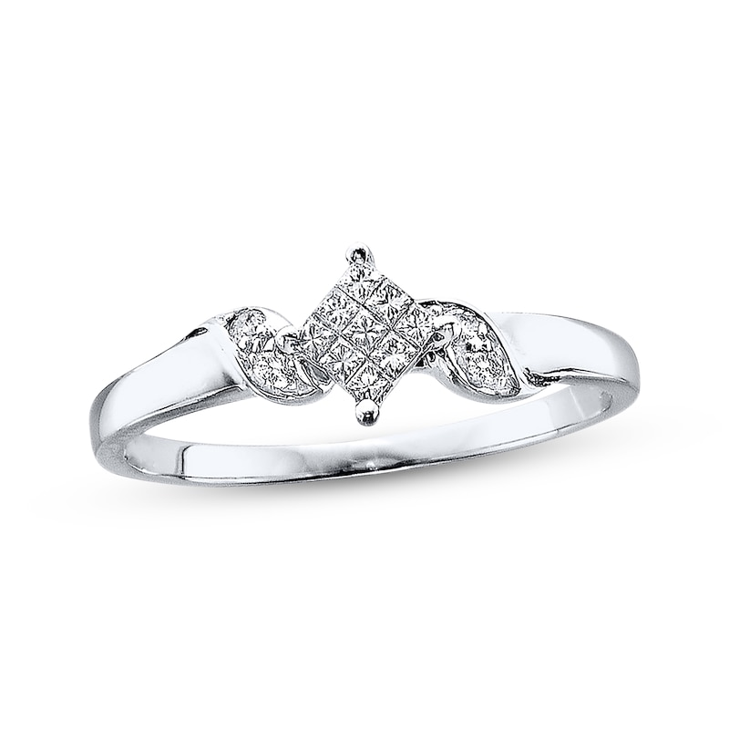 Diamond Promise Ring 1/6 ct tw Princess-cut 14K White Gold