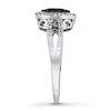 Thumbnail Image 2 of Black Diamond Ring Princess-Cut 10K White Gold