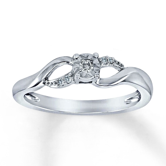 Diamond Promise Ring 1/20 ct tw Round-Cut Sterling Silver | Kay