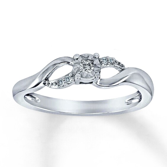 Diamond Promise Ring 1/20 ct tw Round-Cut Sterling Silver