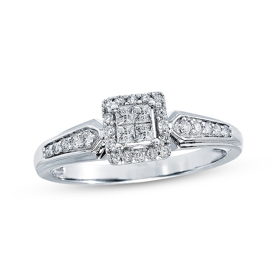 Kay Diamond Promise Ring 1/4 ct tw Princess-cut 10K White Gold | SheFinds