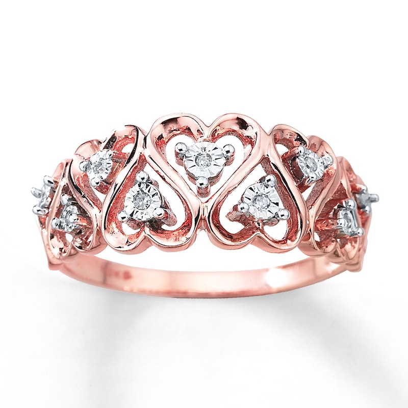 Main Image 1 of Diamond Accent Heart Promise Ring 10K Two-Tone Gold