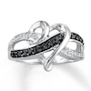 Thumbnail Image 0 of Black & White Diamond Heart Ring 1/10 ct tw Sterling Silver