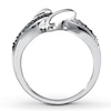 Thumbnail Image 1 of Black & White Diamond Heart Ring 1/10 ct tw Sterling Silver