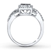 Thumbnail Image 2 of Blue Diamond Ring 1/2 ct tw Princess-cut 10K White Gold